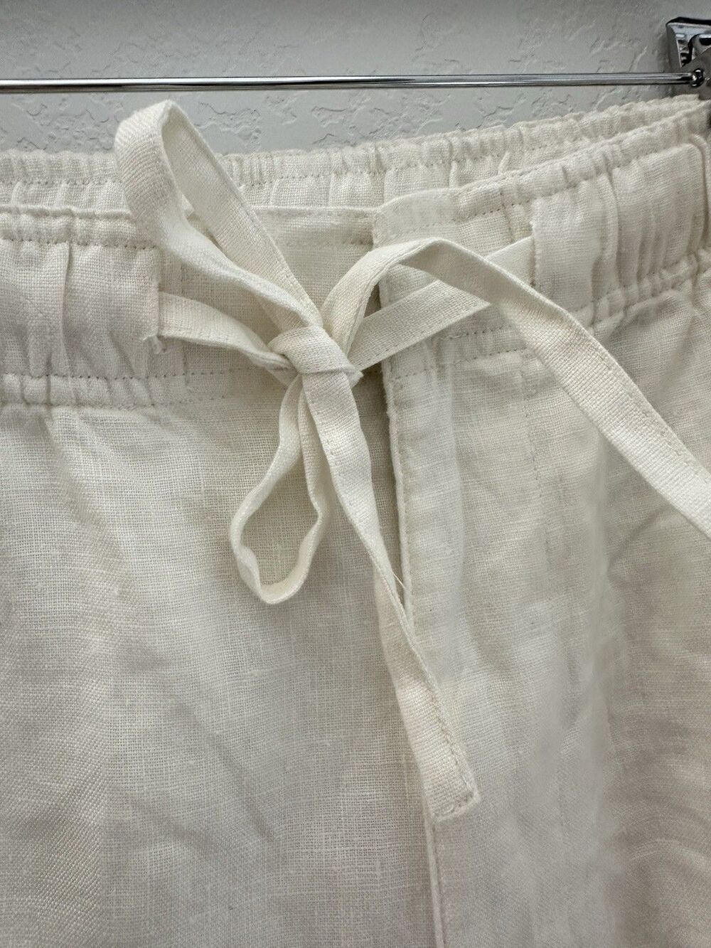 Grant Thomas 100% Linen Cargo Shorts Mens XXL Off White Cream Drawstring - Picture 4 of 9